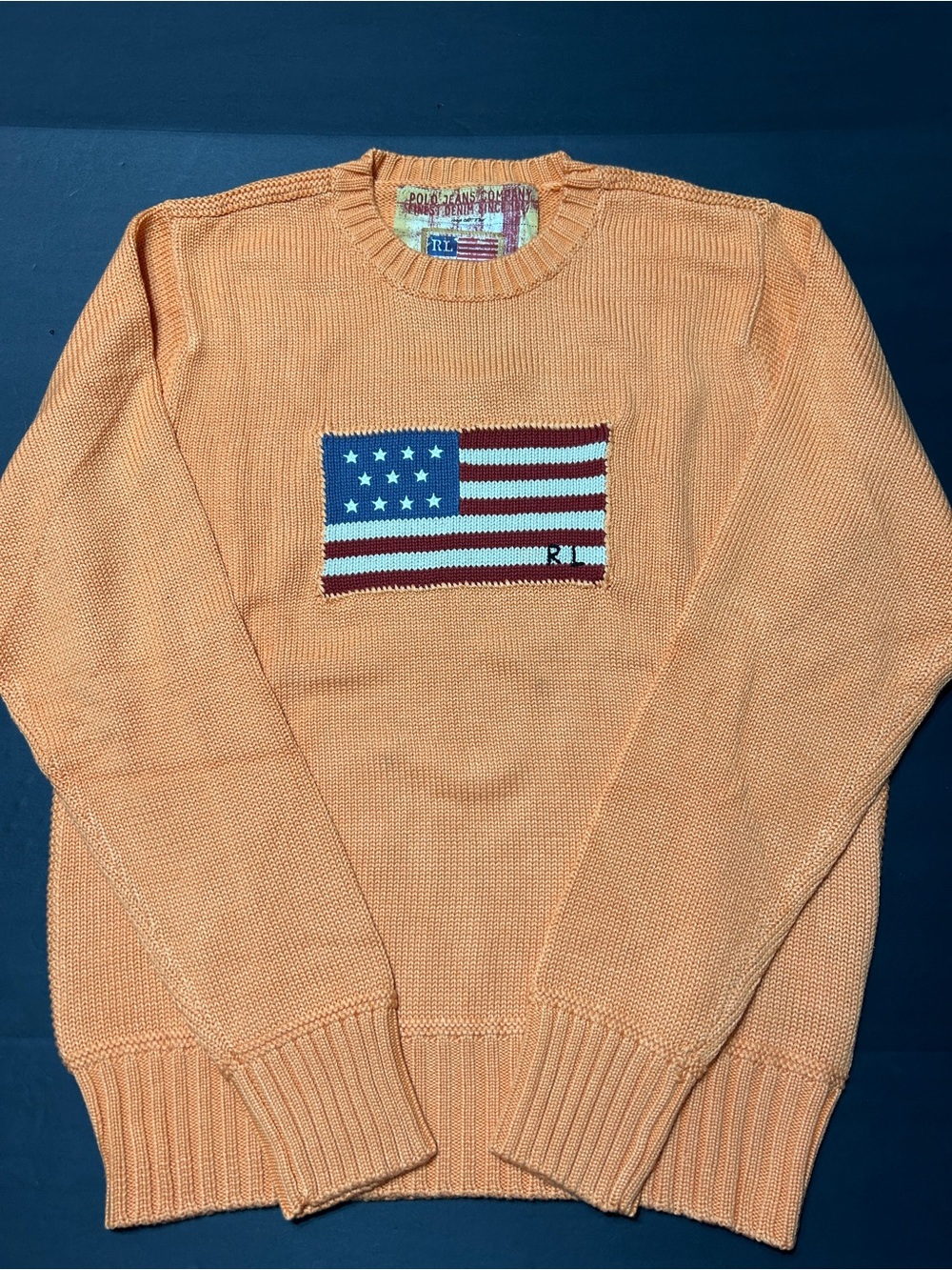 Vintage Polo Ralph Lauren (RL polo jeans company 90s )men’s Flag Sweater